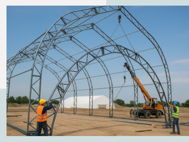 Монтаж ангаров в Дагестанских Огнях от 619 руб. - Надежно и быстро